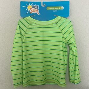 Bring on the Sun— Kids Rashguard Blue/Green Shirt Size Medium- NWT